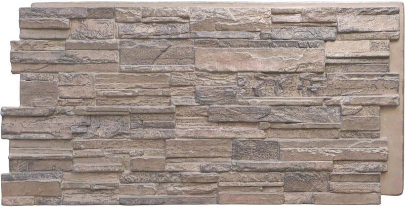 Ekena Millwork لوحة حجرية مزيفة من إيفرستون كاسكيد، 48 5/8" عرض × 24 3/4" ارتفاع × 1 1/4" عمق، لون بوليرمو - Image 1